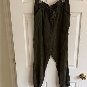 PINK Victoria's Secret Olive Green Drawstring Joggers